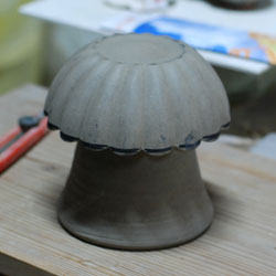菊形鉢の原型制作