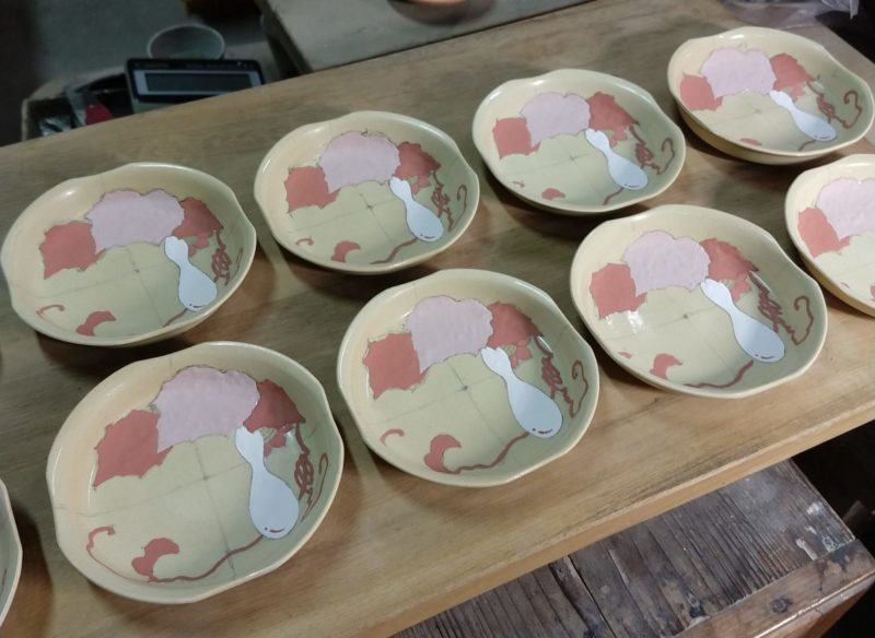 色絵瓢箪紋四方小皿