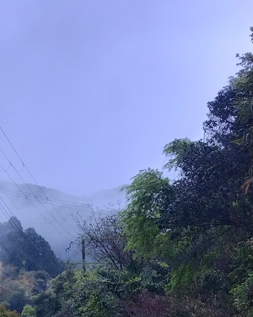霧かかる山